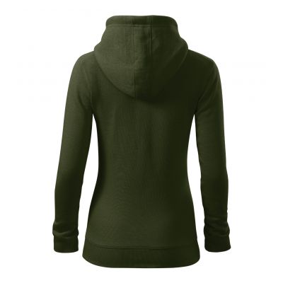 4. Women's Trendy Zipper Sweatshirt (Military)