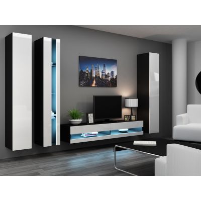 6. TV cabinet VIGO NEW '140' 30/140/40 black/white flat