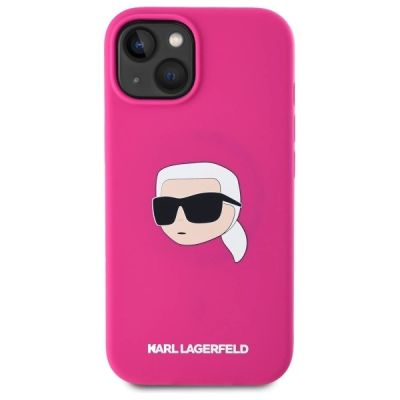 3. Karl Lagerfeld KLHMP15SSKHPPLF iPhone 15 6.1" fuchsia/fuschia hardcase Silicone Karl Head Print MagSafe