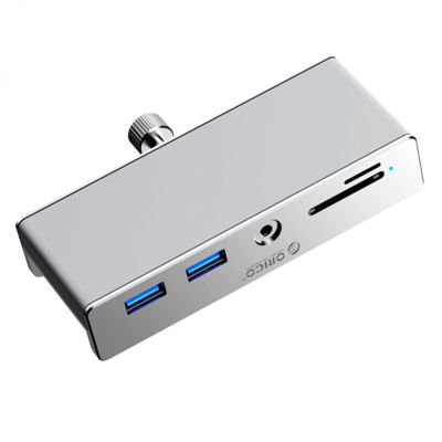 2. Orico MH5PMM Clamp-mounted Hub USB-C / 2x USB-A 3.0, + SD&TF + 3.5mm Audio - Black