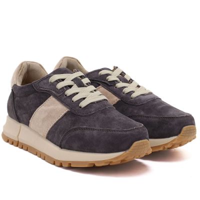 8. Women's leather shoes, sneakers, brown, Potocki 40354