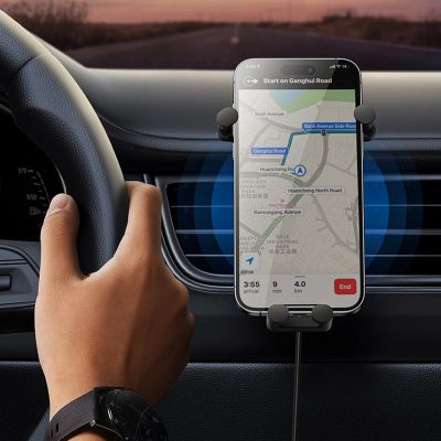 14. Baseus car holder with built-in 15W inductive charger for air vent black