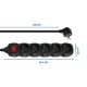7. ESPERANZA POWER STRIP 5 OUTLETS 3M SWITCH BLACK ELK215K