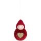 DECORATIVE DOLL WITH A HEART 8 CM IN A HAT AND RED FUR