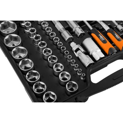 10. Socket wrench set 1/2", 1/4", 110 pcs, satin