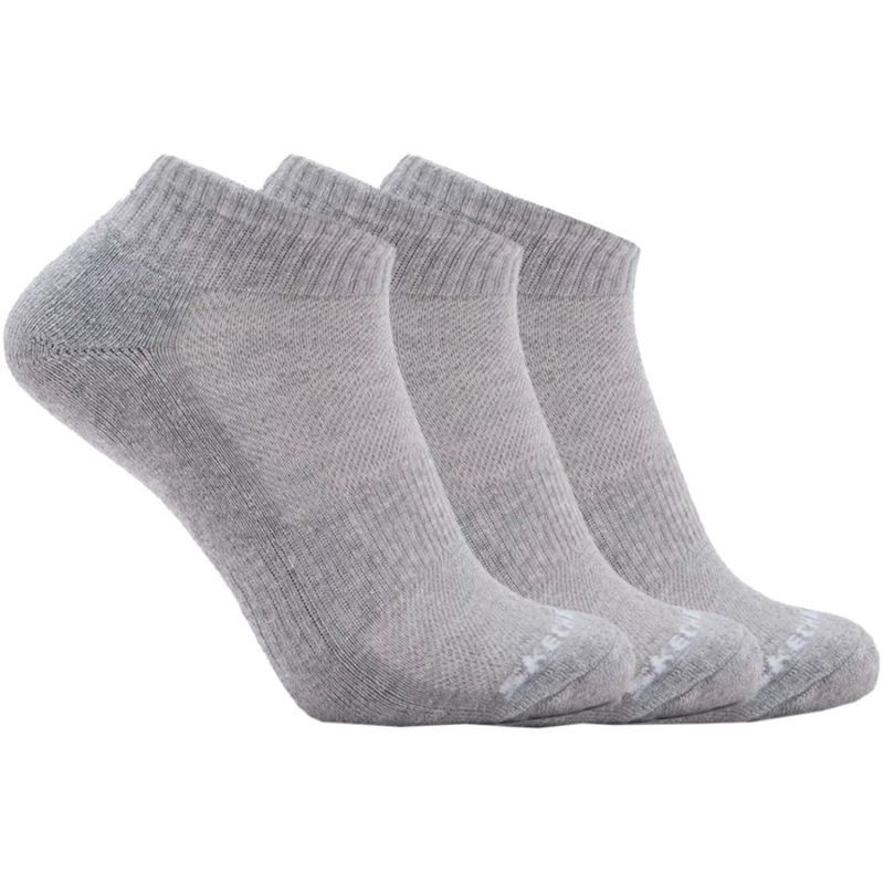 Skechers 3pk Unisex Terry Qtr Crew S111035-039 Gray 35-38