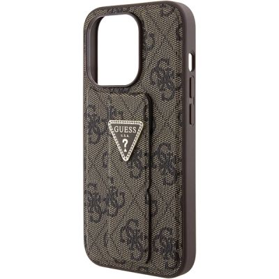 7. Guess Grip Stand 4G Triangle Strass case for iPhone 15 Pro - brown