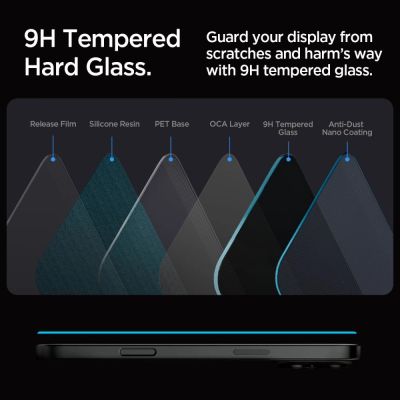 7. Spigen Glas.tR EZ Fit Privacy Tempered Glass for iPhone 16 Pro / 17 / 17 Pro - 2 pcs.