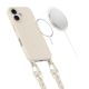 4. Tech-Protect MagNecklace MagSafe Case with Lanyard for iPhone 16 - Beige