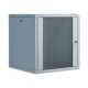 10. Unique 19" 12U 600x600 wall-mounted network cabinet, glass door, gray, undivided, assembled, 100kg