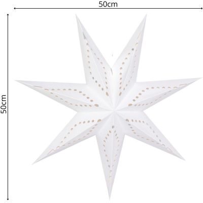 5. PAPER DECORATION STAR 50CM 7 ARMS WHITE