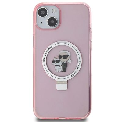 3. Karl Lagerfeld KLHMP15SHMRSKCP iPhone 15 6.1" pink/pink hardcase Ring Stand Karl&Choupette MagSafe