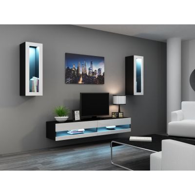 2. TV cabinet VIGO NEW '140' 30/140/40 black/white flat