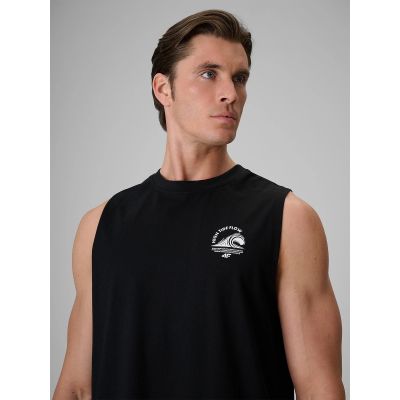 4. Men's relaxed sleeveless T-shirt with print 4F 4FRSS26TSLEM365-20S