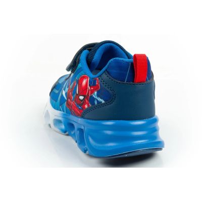 5. Leomil children's sports shoes Spiderman sneakers lightweight with velcro LED blue