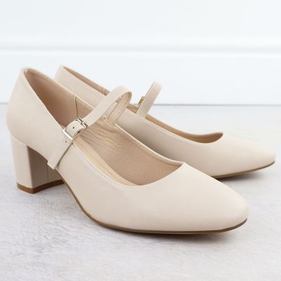 3. Nude low-heeled pumps with strap Sergio Leone PB176