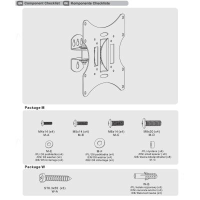 3. Maclean MC-501B TV wall mount (Swivel, wall-mounted, tiltable - 42"; max. 30kg)