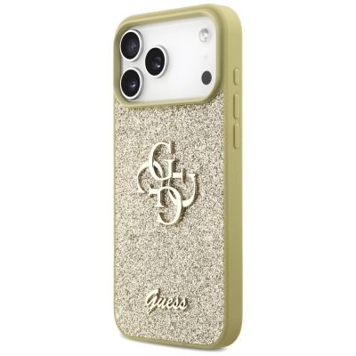 2. Guess Fixed Glitter Big 4G case for iPhone 17 Pro Max - gold