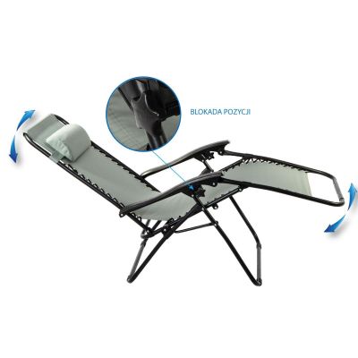 6. BLISS MULTIFUNCTIONAL FOLDABLE GARDEN DECHAIR WITH HEADREST, GRAY