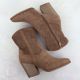 4. Women's openwork cowboy boots, suede, brown, S.Barski HY52-514
