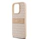 11. DKNY Leather Mono Stripe & Metal Logo case for iPhone 15 Pro - pink