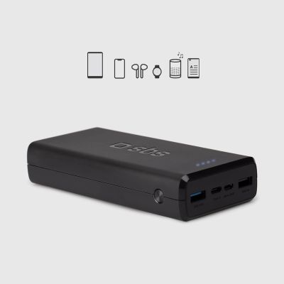 12. Powerbank Puro Fast 20000 mAh 2x USB-A + 1x USB-C - black