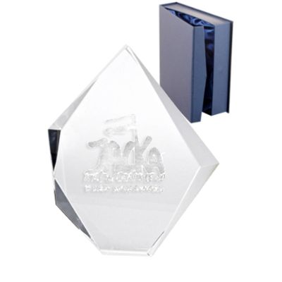 2. 3D engraved glass trophy with case