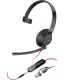 9. POLY Blackwire 5210 Single-Ear USB-C Headset + 3.5mm Plug + USB-C/A Adapter