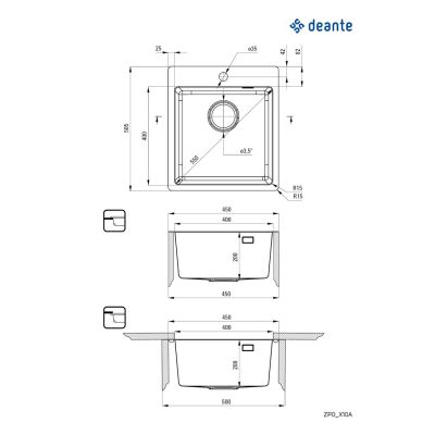 4. Deante Olfato ZPO010A steel sink