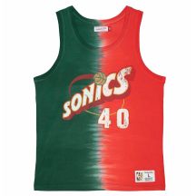 Mitchell & Ness NBA Seattle Supersonics Shawn Kemp Tie Dye Cotton Tank - TTNK3206-SSUYYSKEGNRD