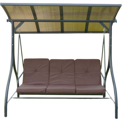 2. 3-SEAT GARDEN SWING 194X120X173CM ZOSIA WITH POLYCARBONATE CANOPY