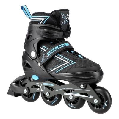 NILS EXTREME NH11912 A 2IN1 ROLLER SKATES BLACK-BLUE SIZE S (31-34) WITH REPLACEABLE HOCKEY BLADE