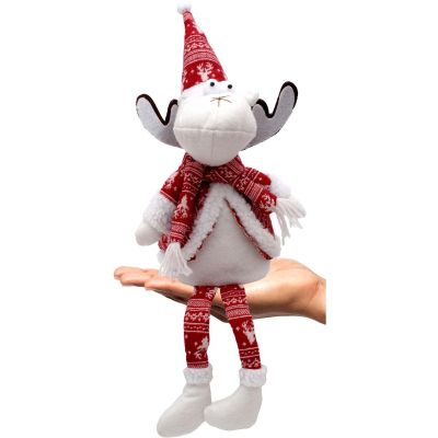 7. DECORATIVE CHRISTMAS REINDEER WHITE 35+20CM