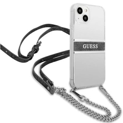 4. Guess GUHCP13SKC4GBSI iPhone 13 mini 5.4" Transparent hardcase 4G Gray Strap Silver Chain