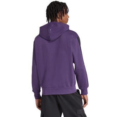 15. Men's adidas Essentials 3-Stripes Fleece Sweatshirt Purple JX0740