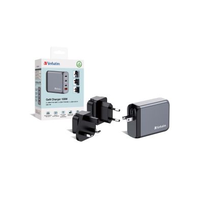 4. Verbatim GaN GNC-100 4-PORT 100W/USB A/C Mains Charger (EU/UK/US)
