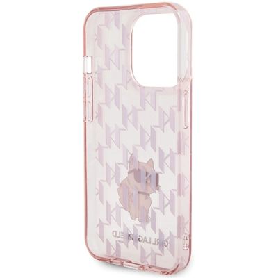 7. Karl Lagerfeld Monogram Choupette iPhone 15 Pro Case - Pink