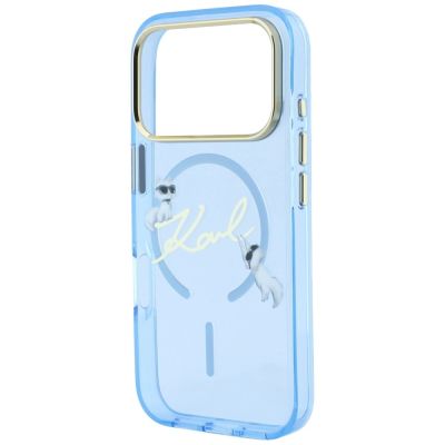 6. Karl Lagerfeld Script Logo MagSafe Case for iPhone 18 Pro / 17 Pro - Light Blue
