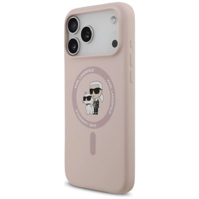 2. Karl Lagerfeld Silicone Karl&Choupette Ring MagSafe Case for iPhone 17 Pro Max - Pink