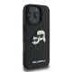 4. Karl Lagerfeld Monogram Karl & Choupette Head Pin iPhone 16 Pro Case - Black