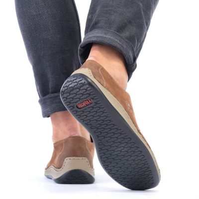 13. Rieker M RKR528 brown openwork leather shoes 
