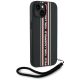 3. Karl Lagerfeld Saffiano Athleisure Stripes Cord iPhone 15 Case - Red
