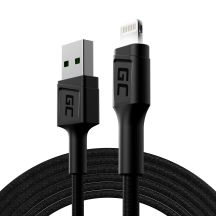 GREEN CELL KABGC12 GC RAY USB CABLE - LIGHTNING 200CM, WHITE LED, FAST CHARGING