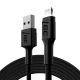 GREEN CELL KABGC12 GC RAY USB CABLE - LIGHTNING 200CM, WHITE LED, FAST CHARGING