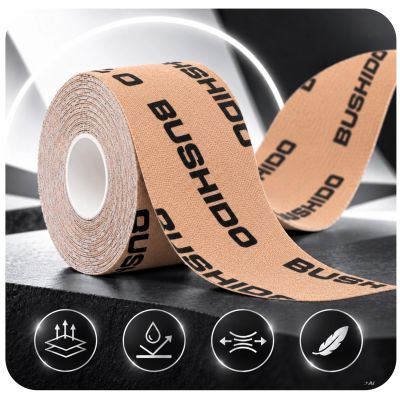 9. KINESIOLOGICAL TAPE FOR TAPING 5M SELF-ADHESIVE BEIGE | DBX BUSHIDO