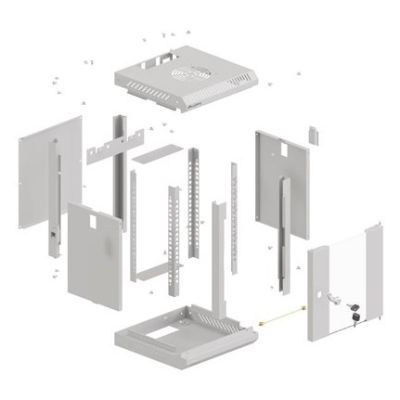 13. Lanberg WF11-3306-10S 6U Rack Wall-mounted Cabinet Gray