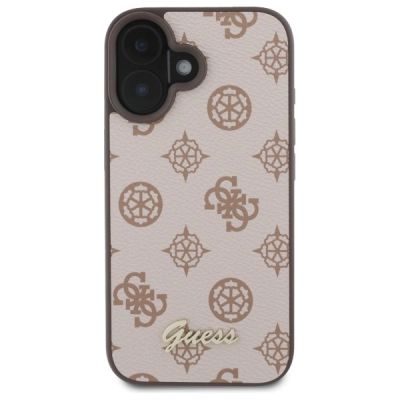 3. Guess Peony Script MagSafe iPhone 16 Case - Brown