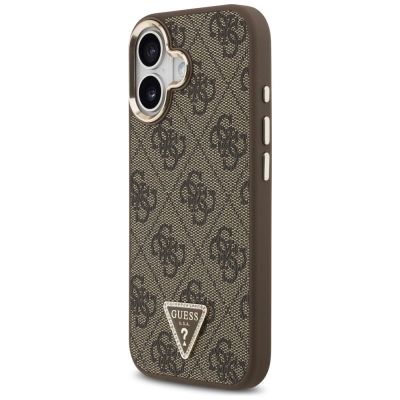 2. Guess 4G Triangle Logo MagSafe Case for iPhone 17 - Brown and Gold