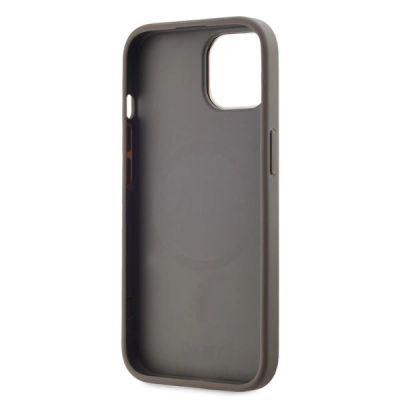 4. DKNY Leather Checkered Mono Pattern MagSafe iPhone 15 Case - Beige