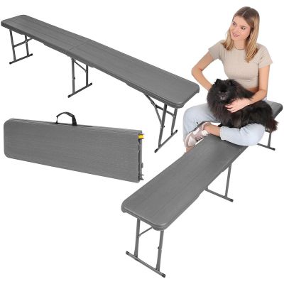 10. CATERING BANQUET FOLDING BENCH 183x28x43CM WOODLAND BOARD DARK GREY